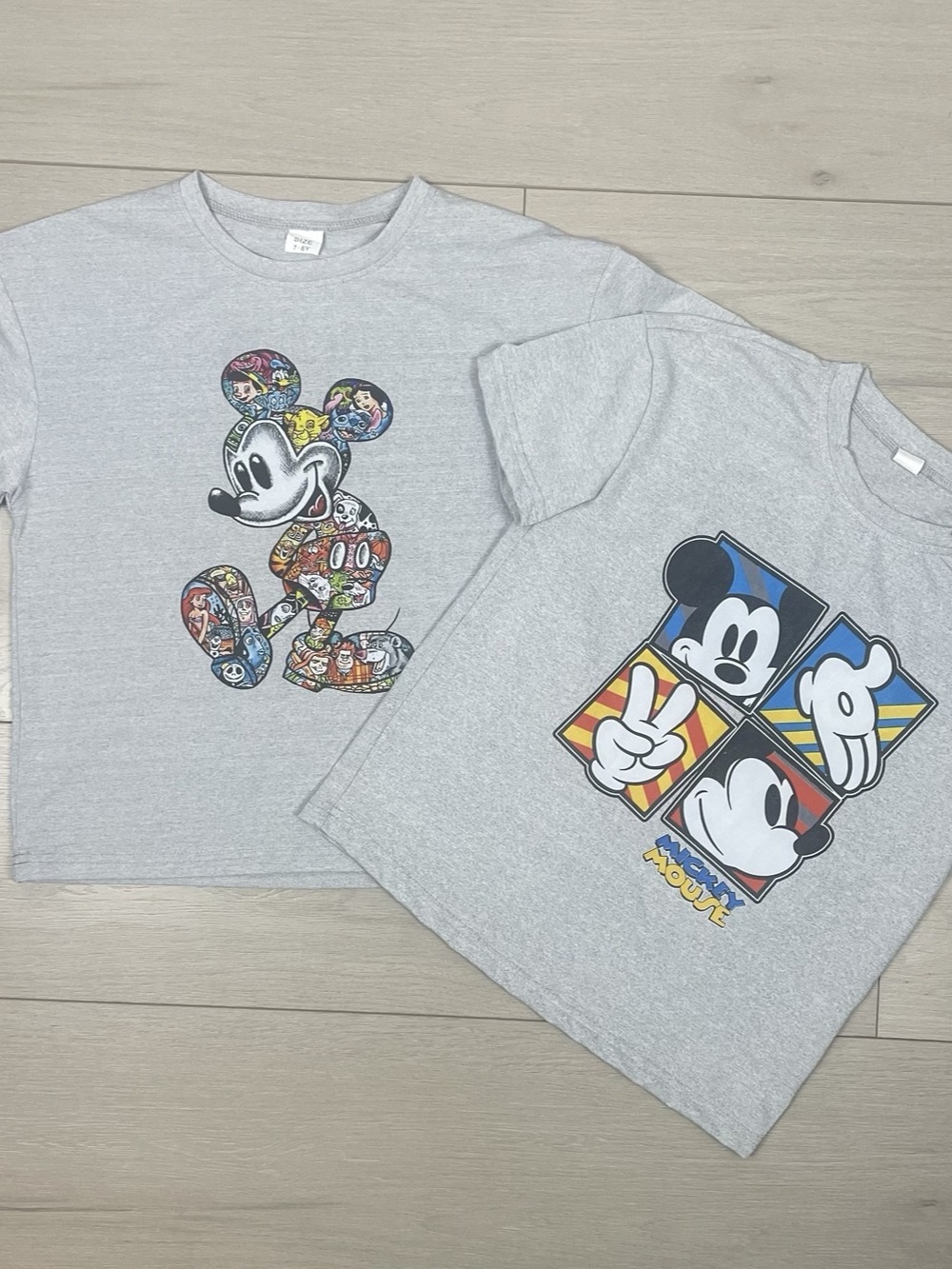 2-Pack Kids Mickey Mouse Graphic Tees Gray Sz 7-8Y
